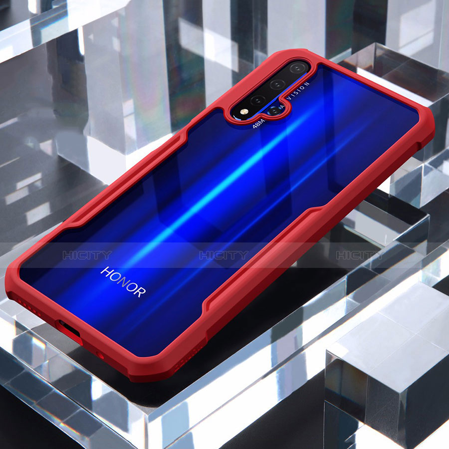 Carcasa Bumper Funda Silicona Transparente Espejo para Huawei Honor 20 Rojo