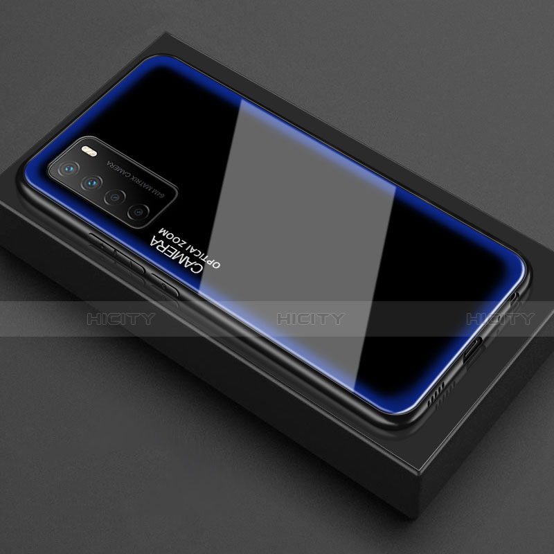 Carcasa Bumper Funda Silicona Transparente Espejo para Huawei Honor Play4 5G Azul
