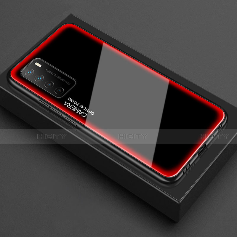 Carcasa Bumper Funda Silicona Transparente Espejo para Huawei Honor Play4 5G Rojo