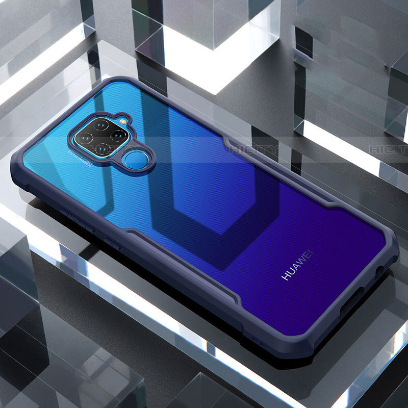 Carcasa Bumper Funda Silicona Transparente Espejo para Huawei Nova 5i Pro Azul