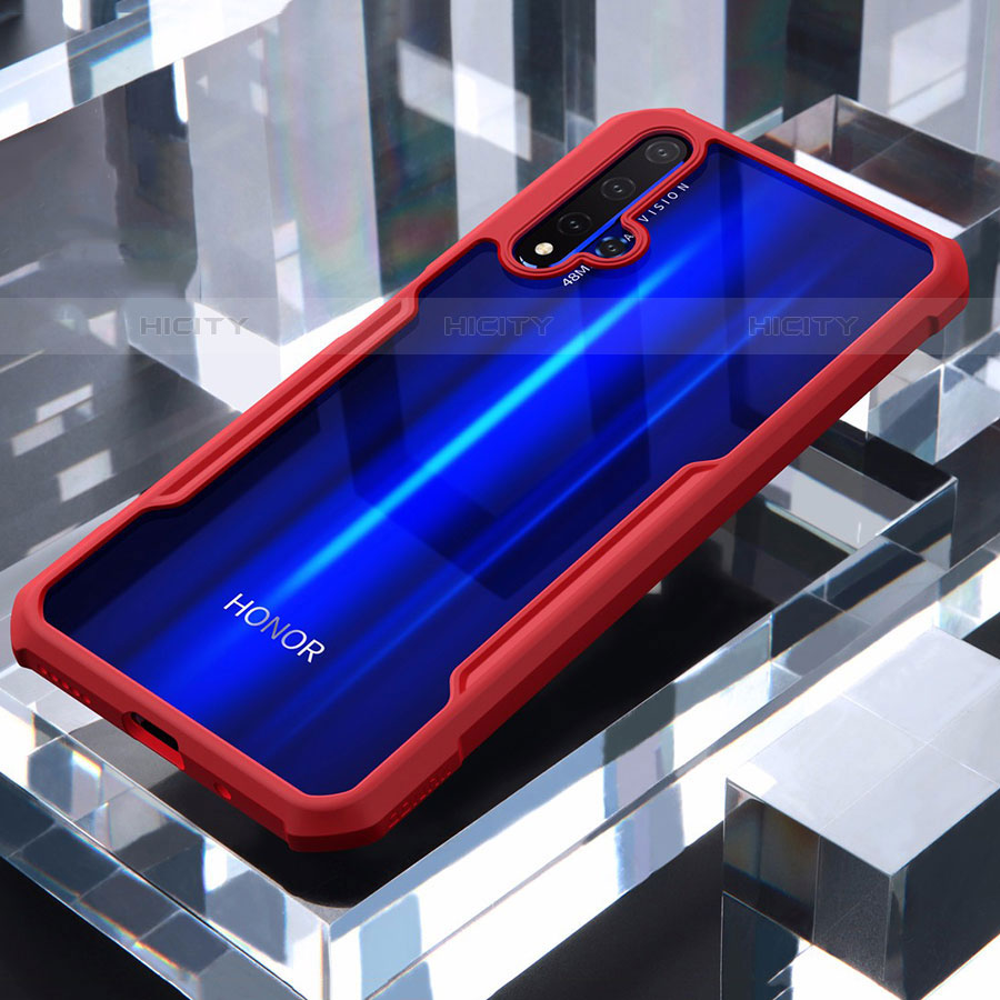 Carcasa Bumper Funda Silicona Transparente Espejo para Huawei Nova 5T Rojo