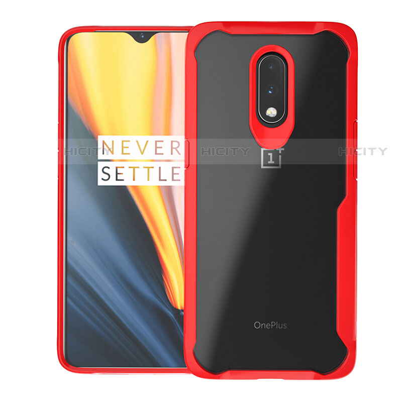 Carcasa Bumper Funda Silicona Transparente Espejo para OnePlus 7 Rojo