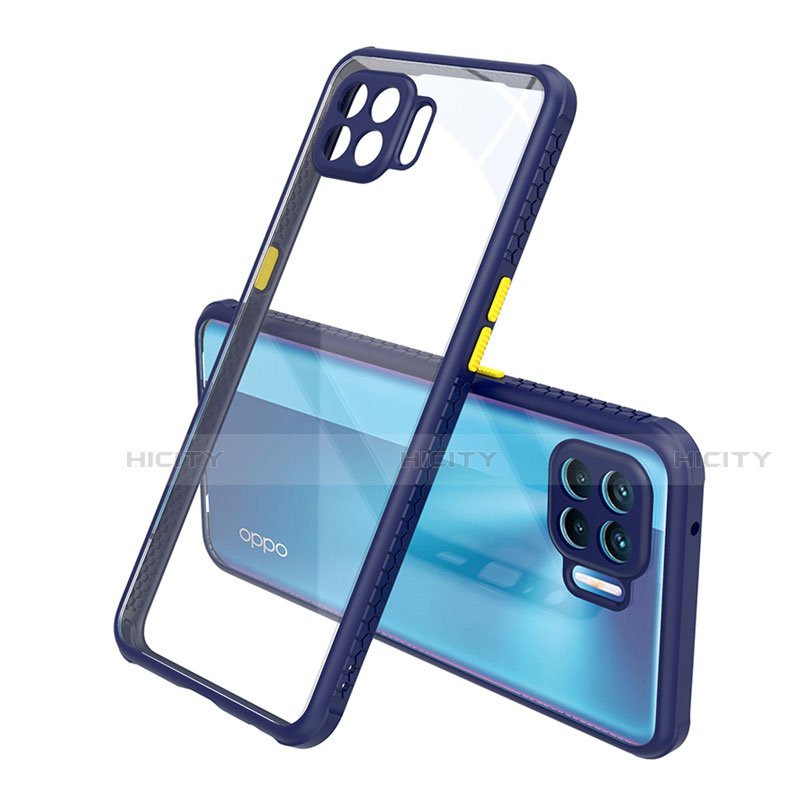 Carcasa Bumper Funda Silicona Transparente Espejo para Oppo F17 Pro Azul