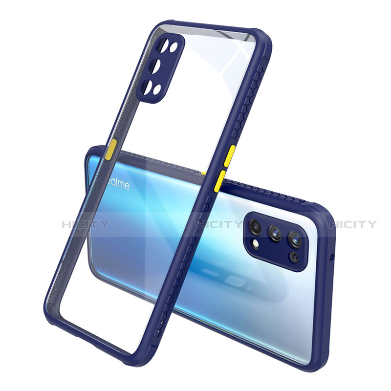 Carcasa Bumper Funda Silicona Transparente Espejo para Realme Q2 Pro 5G Azul