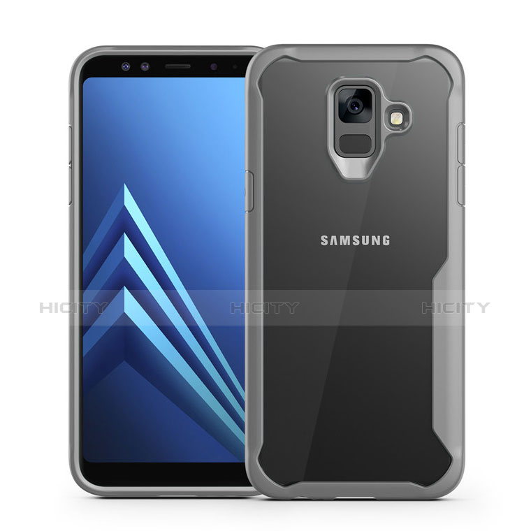 Carcasa Bumper Funda Silicona Transparente Espejo para Samsung Galaxy A6 (2018) Dual SIM Gris