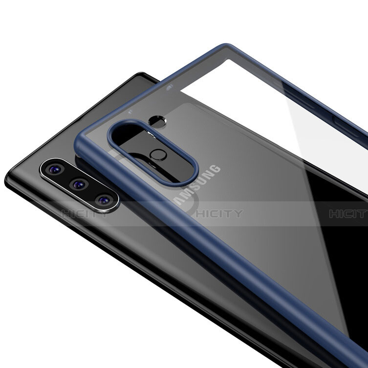 Carcasa Bumper Funda Silicona Transparente Espejo para Samsung Galaxy Note 10 5G Azul