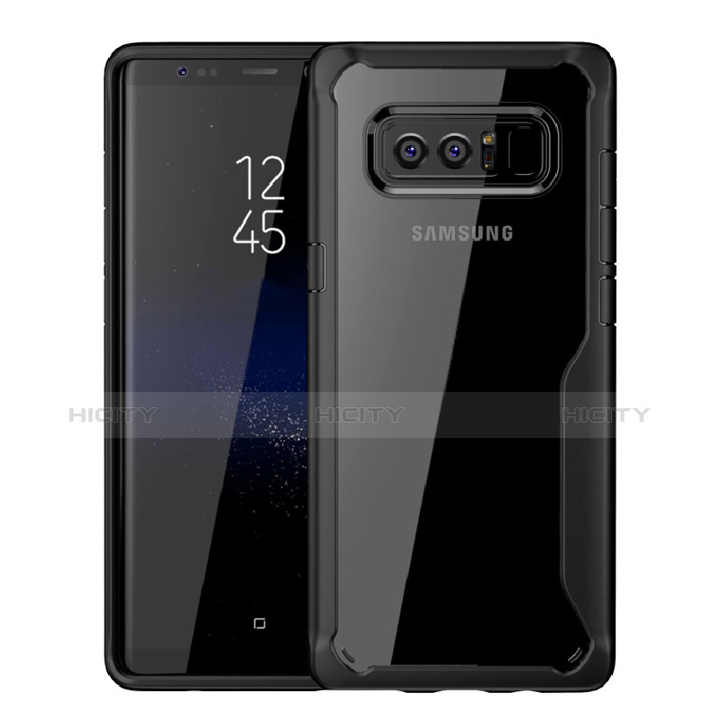 Carcasa Bumper Funda Silicona Transparente Espejo para Samsung Galaxy Note 8 Duos N950F Negro