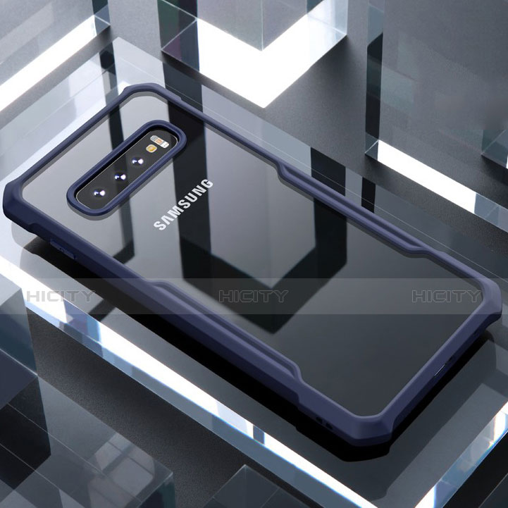Carcasa Bumper Funda Silicona Transparente Espejo para Samsung Galaxy S10 Azul