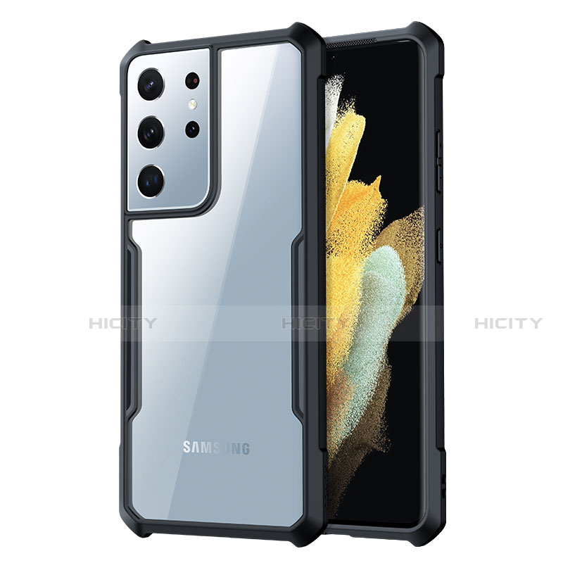 Carcasa Bumper Funda Silicona Transparente Espejo para Samsung Galaxy S21 Ultra 5G Negro