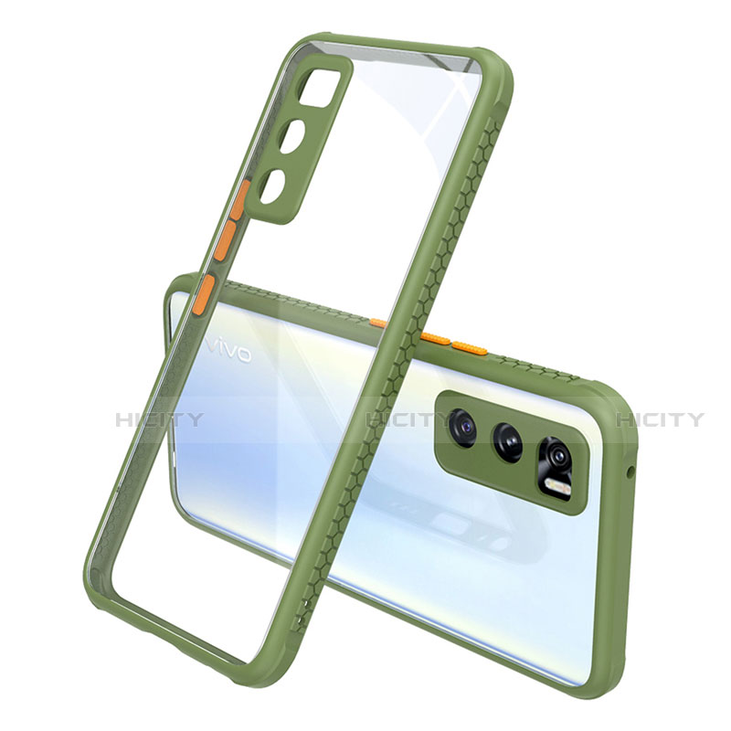 Carcasa Bumper Funda Silicona Transparente Espejo para Vivo V20 SE Ejercito Verde