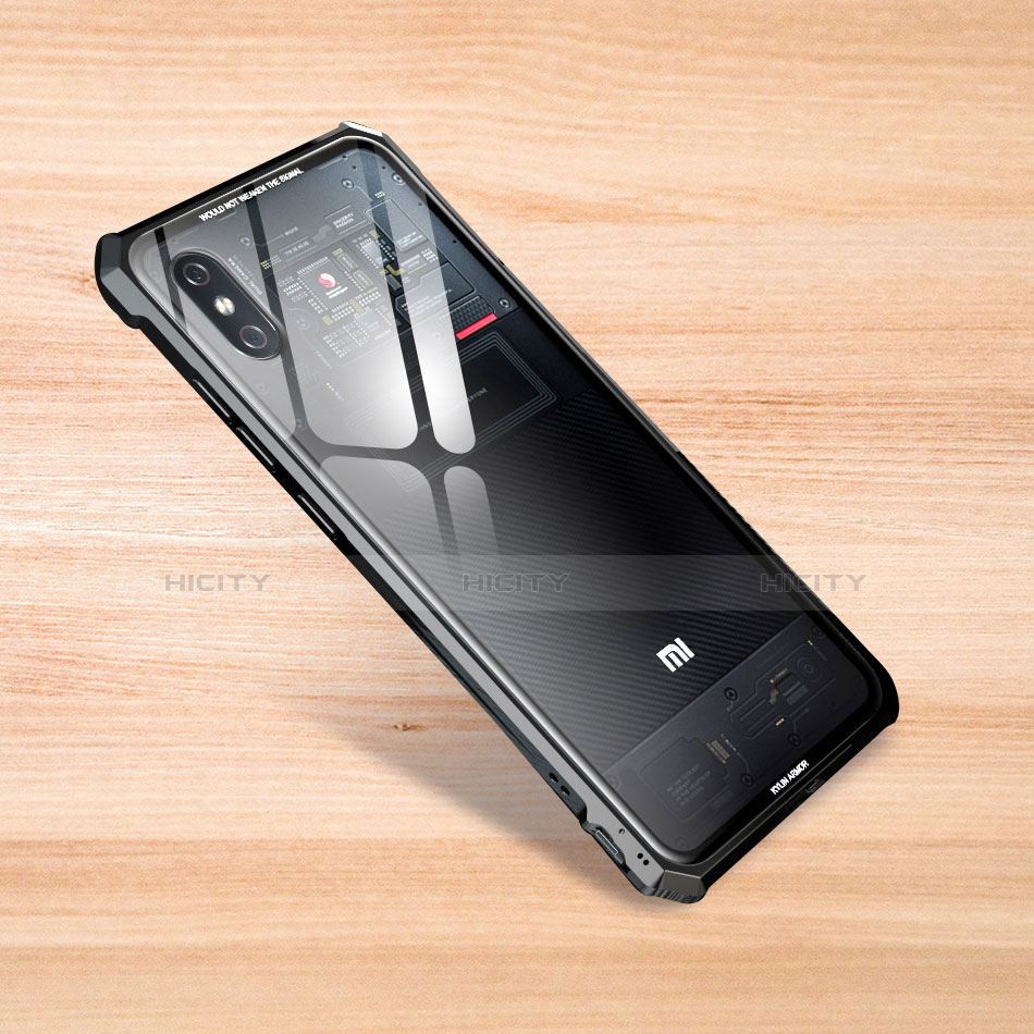 Carcasa Bumper Funda Silicona Transparente Espejo para Xiaomi Mi 8 Explorer Negro