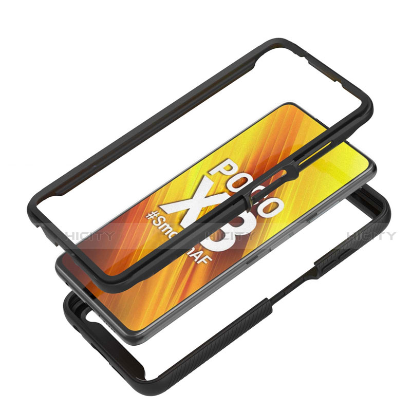 Carcasa Bumper Funda Silicona Transparente Espejo para Xiaomi Poco X3 NFC Negro