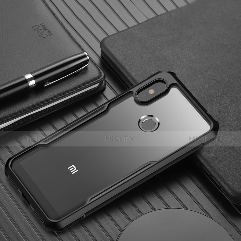 Carcasa Bumper Funda Silicona Transparente Espejo para Xiaomi Redmi Note 6 Pro Negro