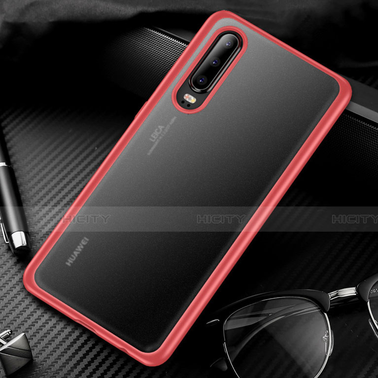 Carcasa Bumper Funda Silicona Transparente Espejo T01 para Huawei P30 Rojo