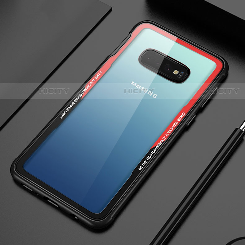 Carcasa Bumper Funda Silicona Transparente Espejo T01 para Samsung Galaxy S10 5G Rojo
