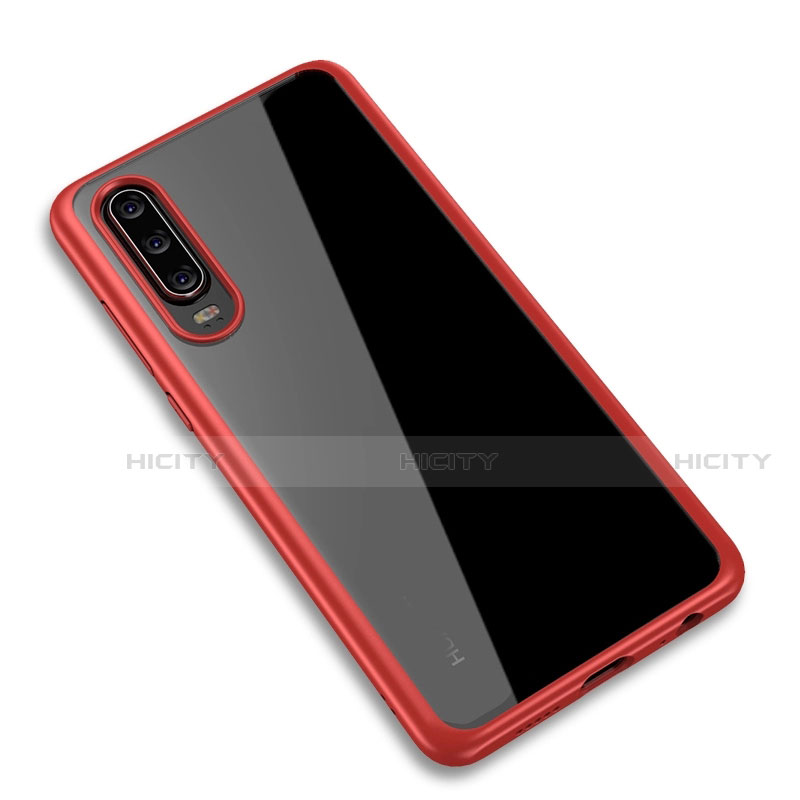 Carcasa Bumper Funda Silicona Transparente Espejo T03 para Huawei P30 Rojo