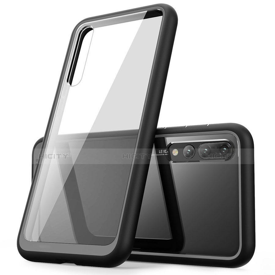 Carcasa Bumper Funda Silicona Transparente Espejo Z02 para Huawei P20 Pro Negro
