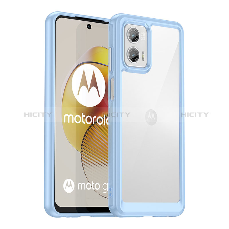 Carcasa Bumper Funda Silicona Transparente J01S para Motorola Moto G73 5G Azul