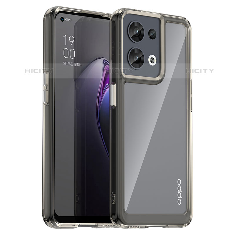 Carcasa Bumper Funda Silicona Transparente J01S para Oppo Reno9 5G Gris