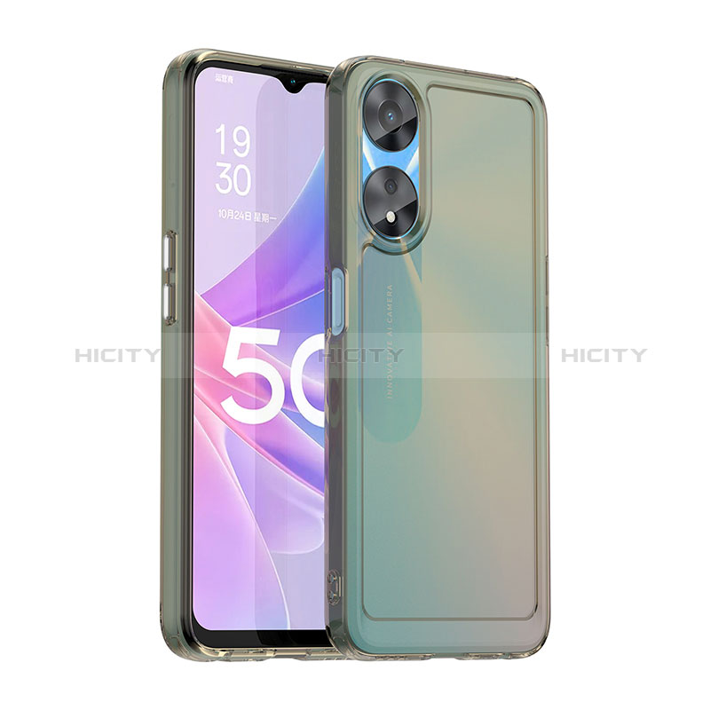 Carcasa Bumper Funda Silicona Transparente J02S para Oppo A78 5G Gris