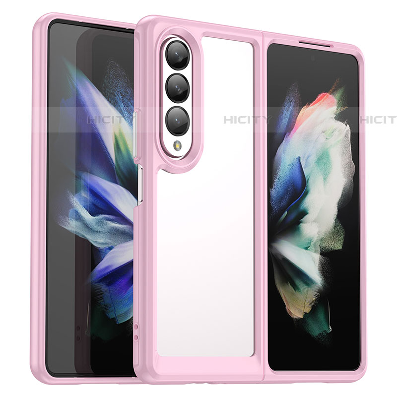 Carcasa Bumper Funda Silicona Transparente J02S para Samsung Galaxy Z Fold4 5G Rosa