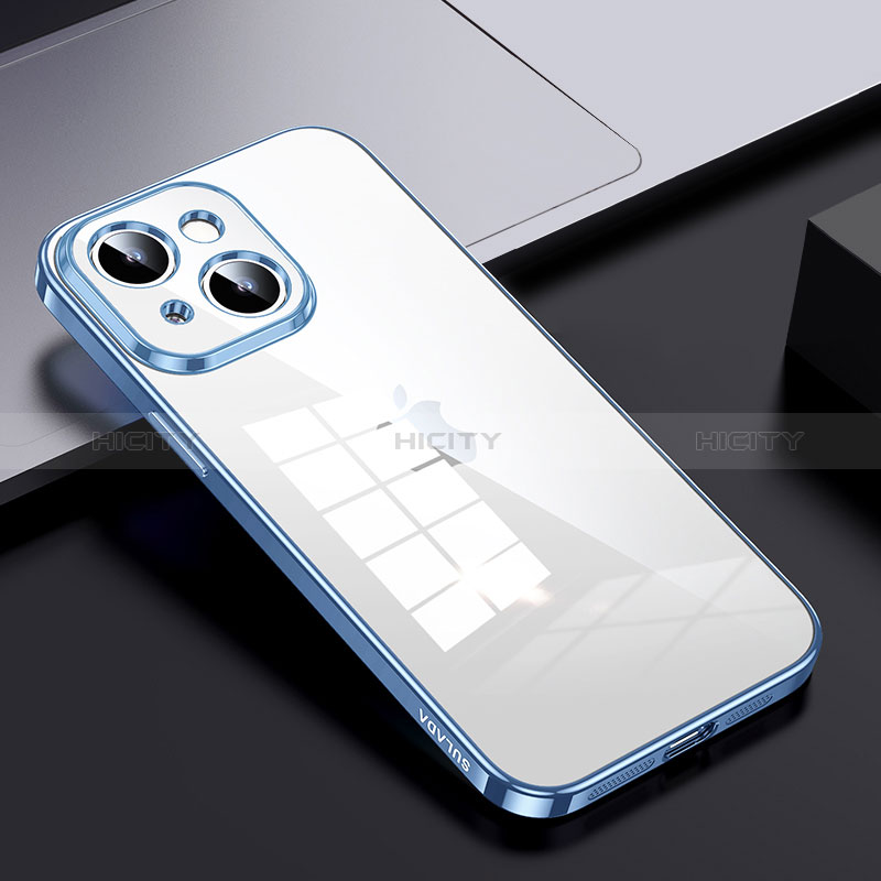 Carcasa Bumper Funda Silicona Transparente LD2 para Apple iPhone 13 Azul Cielo