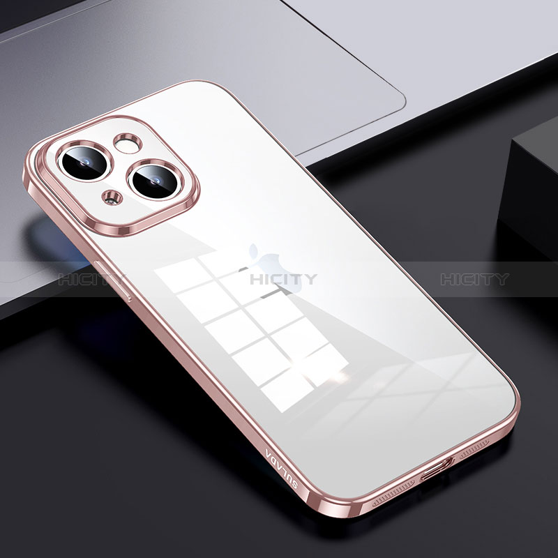 Carcasa Bumper Funda Silicona Transparente LD2 para Apple iPhone 13 Oro Rosa