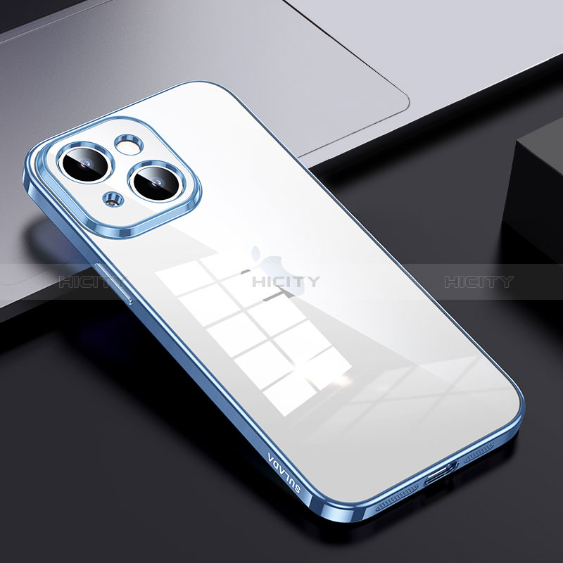 Carcasa Bumper Funda Silicona Transparente LD2 para Apple iPhone 14 Azul Cielo