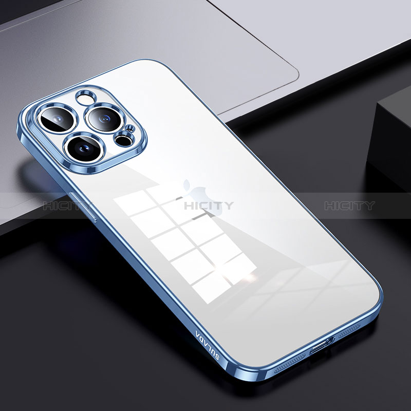 Carcasa Bumper Funda Silicona Transparente LD2 para Apple iPhone 14 Pro Azul Cielo