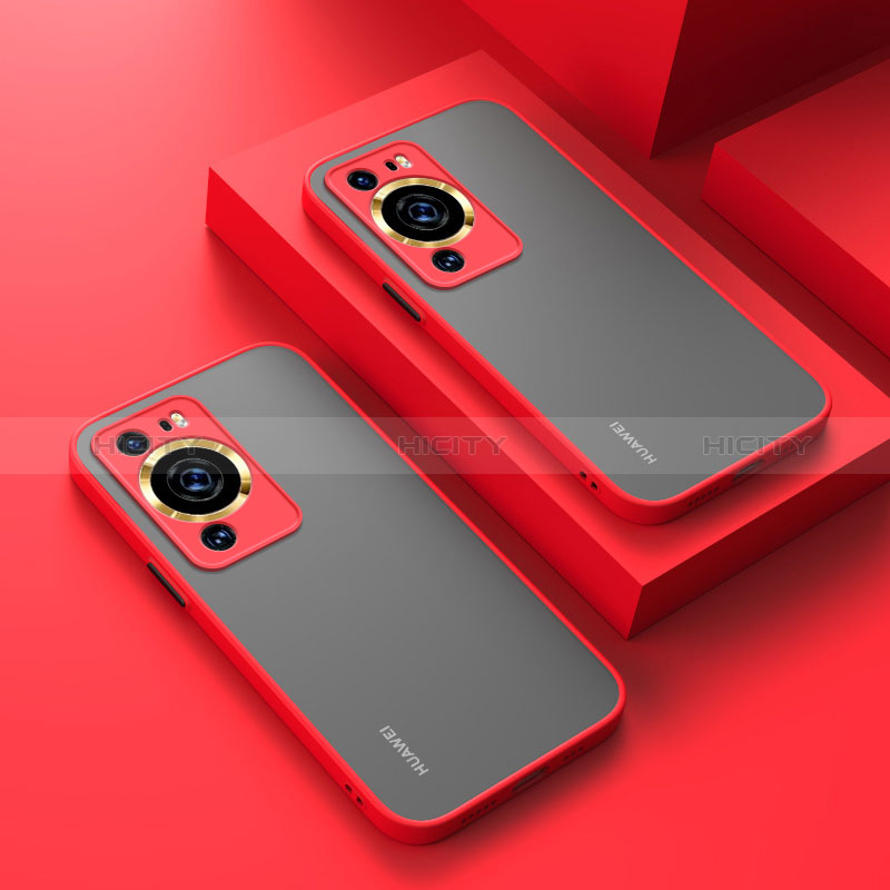 Carcasa Bumper Funda Silicona Transparente P01 para Huawei P60 Pro Rojo