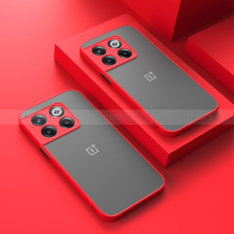 Carcasa Bumper Funda Silicona Transparente para OnePlus 12 5G Rojo