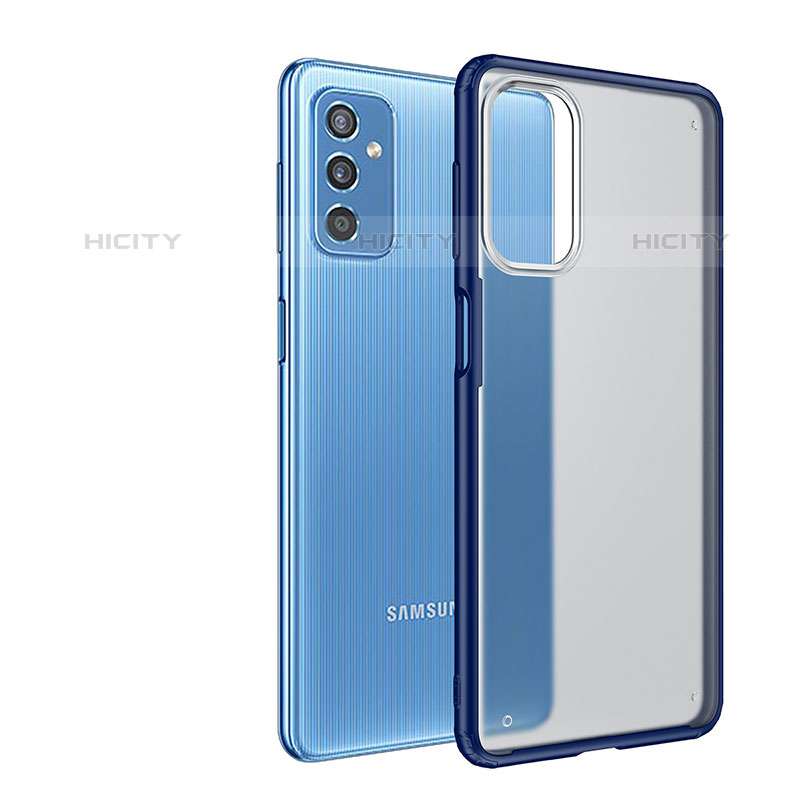 Carcasa Bumper Funda Silicona Transparente para Samsung Galaxy M52 5G Azul