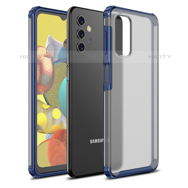 Carcasa Bumper Funda Silicona Transparente WL1 para Samsung Galaxy M32 5G Azul
