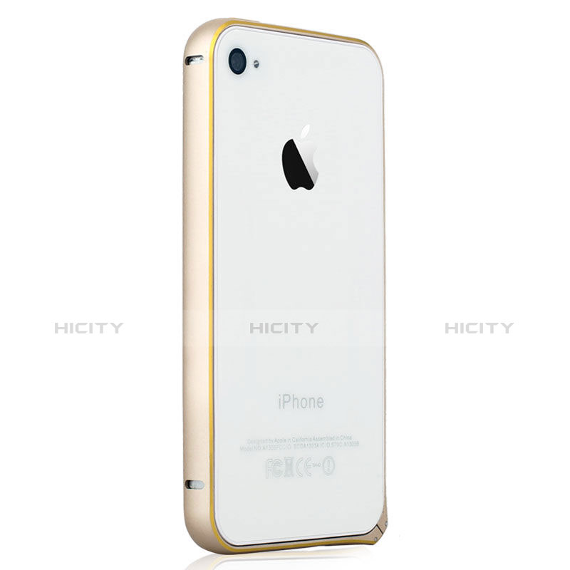 Carcasa Bumper Lujo Marco de Aluminio para Apple iPhone 4 Oro