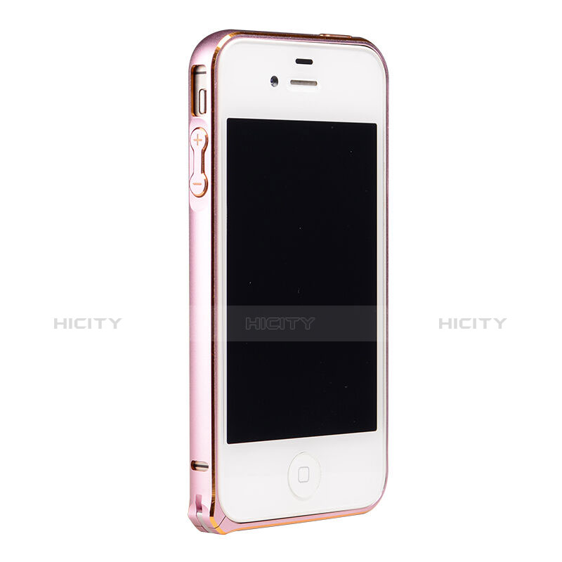 Carcasa Bumper Lujo Marco de Aluminio para Apple iPhone 4S Rosa