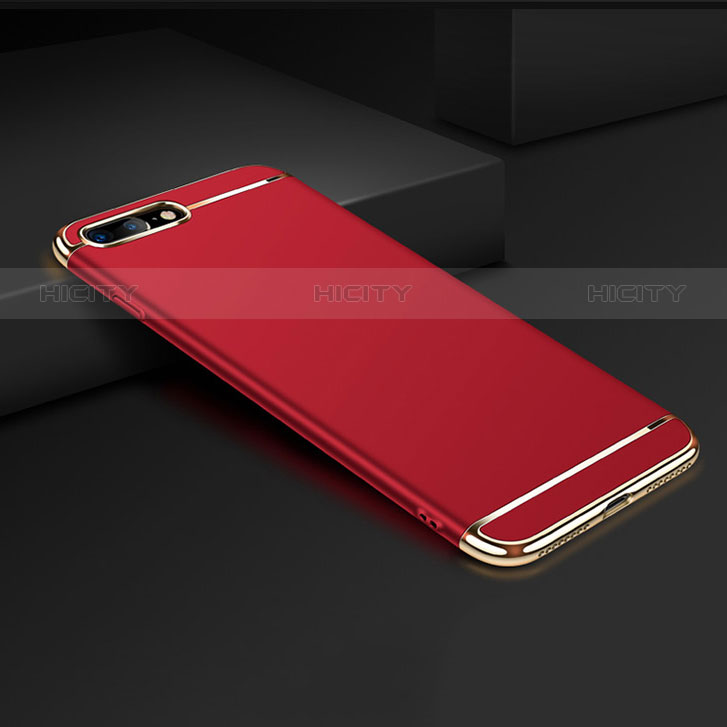 Carcasa Bumper Lujo Marco de Metal y Plastico F01 para Apple iPhone 8 Plus Rojo