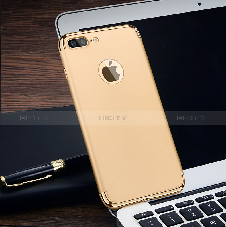 Carcasa Bumper Lujo Marco de Metal y Plastico F05 para Apple iPhone 8 Plus Oro