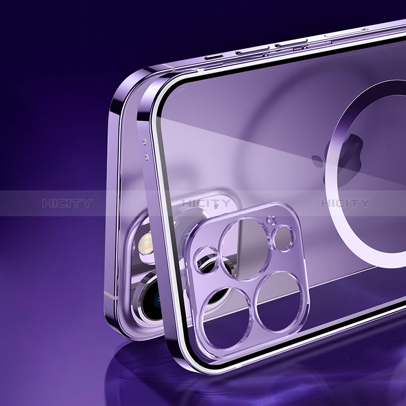 Carcasa Bumper Lujo Marco de Metal y Plastico Funda con Mag-Safe Magnetic JB1 para Apple iPhone 13