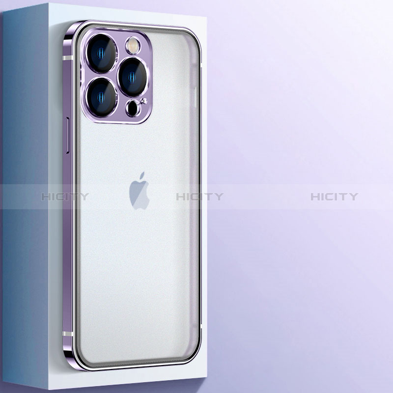 Carcasa Bumper Lujo Marco de Metal y Plastico Funda con Mag-Safe Magnetic JB1 para Apple iPhone 15 Pro