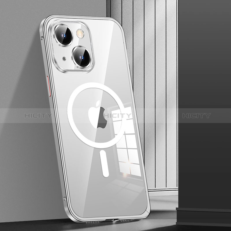 Carcasa Bumper Lujo Marco de Metal y Plastico Funda con Mag-Safe Magnetic JL1 para Apple iPhone 14