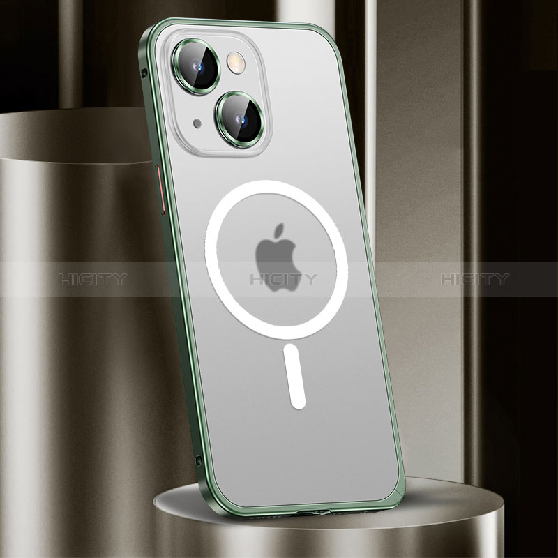 Carcasa Bumper Lujo Marco de Metal y Plastico Funda con Mag-Safe Magnetic JL2 para Apple iPhone 13