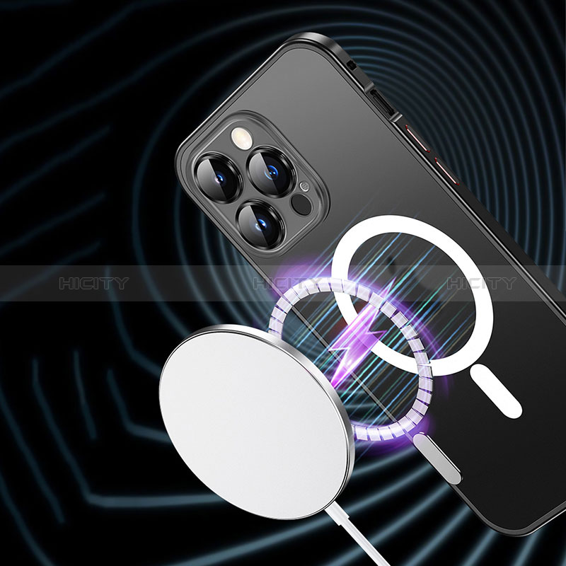 Carcasa Bumper Lujo Marco de Metal y Plastico Funda con Mag-Safe Magnetic JL2 para Apple iPhone 14 Pro