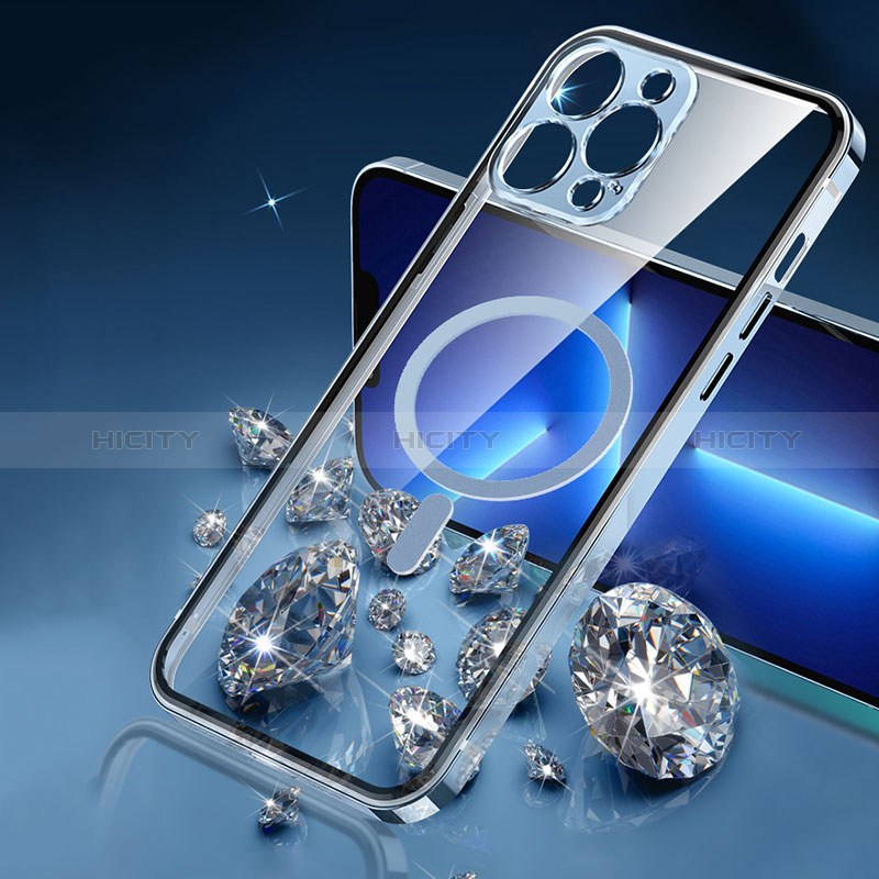 Carcasa Bumper Lujo Marco de Metal y Plastico Funda con Mag-Safe Magnetic JL3 para Apple iPhone 15 Pro