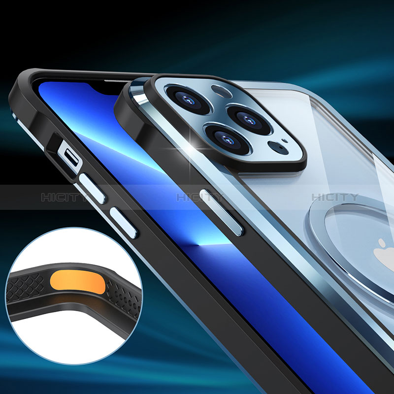 Carcasa Bumper Lujo Marco de Metal y Plastico Funda con Mag-Safe Magnetic LF2 para Apple iPhone 13 Pro Max