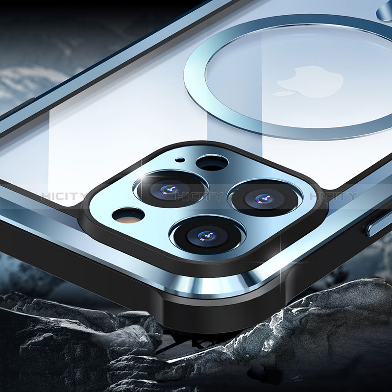 Carcasa Bumper Lujo Marco de Metal y Plastico Funda con Mag-Safe Magnetic LF2 para Apple iPhone 13 Pro Max