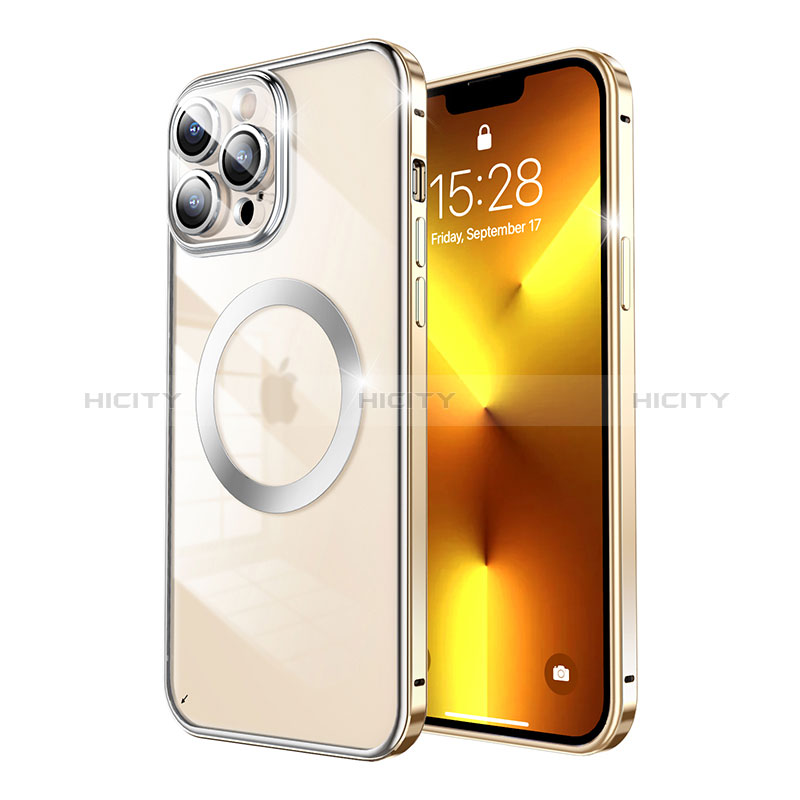 Carcasa Bumper Lujo Marco de Metal y Plastico Funda con Mag-Safe Magnetic LF5 para Apple iPhone 13 Pro Max