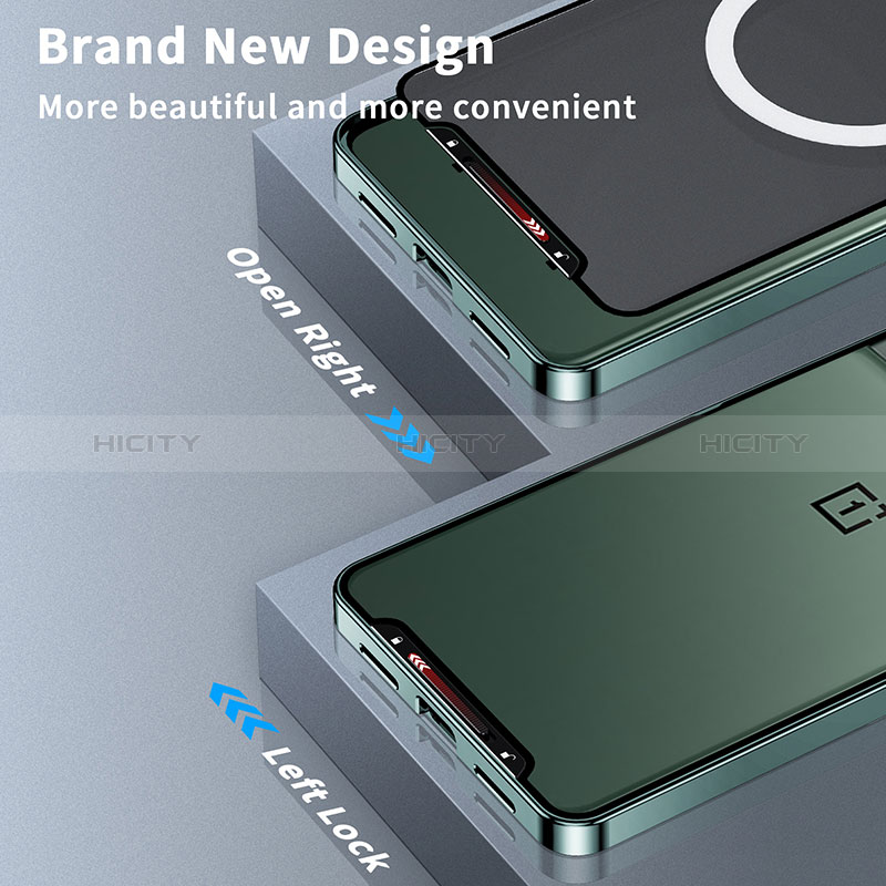 Carcasa Bumper Lujo Marco de Metal y Plastico Funda con Mag-Safe Magnetic LK1 para OnePlus 11 5G