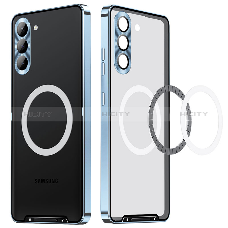 Carcasa Bumper Lujo Marco de Metal y Plastico Funda con Mag-Safe Magnetic LK1 para Samsung Galaxy S22 Plus 5G Azul