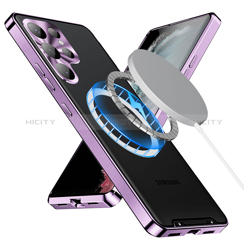 Carcasa Bumper Lujo Marco de Metal y Plastico Funda con Mag-Safe Magnetic LK2 para Samsung Galaxy S23 Ultra 5G