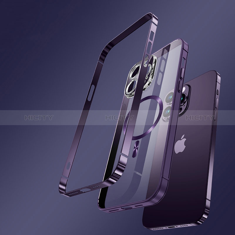 Carcasa Bumper Lujo Marco de Metal y Plastico Funda con Mag-Safe Magnetic LK3 para Apple iPhone 13 Pro